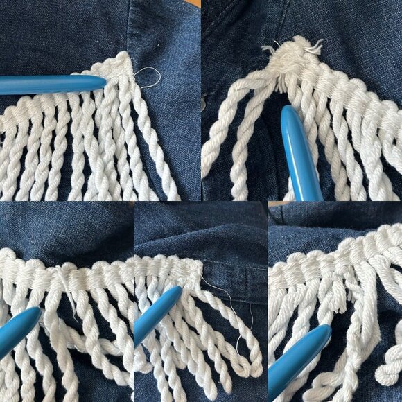 70s vintage fringe denim shirt pointed collar Bar B Western Wear snap button. - Picture 11 of 11